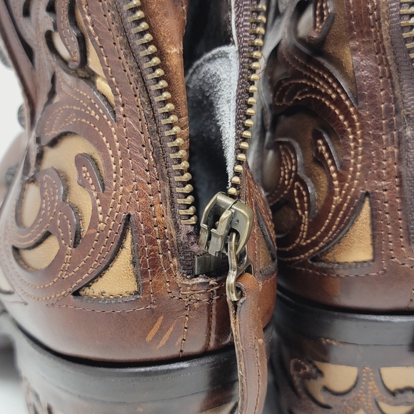 Ariat Diva Western BootCognac Full Grain Leather Zipper Shaft Women's Size 9.5 B - Picture 6 of 14
